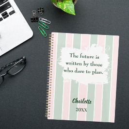 Agenda Pink sage green inspirational quote writing 2026