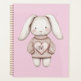 Agenda Pink Sweet Cute Bunny Pink Sweater Heart