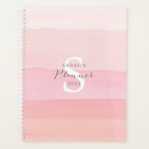 Agenda Pink Weekly Planner Color de agua abstracto modern