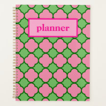 Pink y Quatrefoil Verde