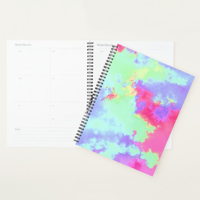 Agenda Pinta arcoiris Efecto de salpicadura azul rosa ver (Demostración)