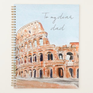Agenda pintado a mano Italia Colosseo de Roma acuarela