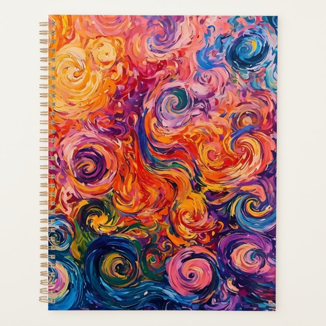 Agenda Pintado de aceite de Swichedelic Swirls (Anverso)