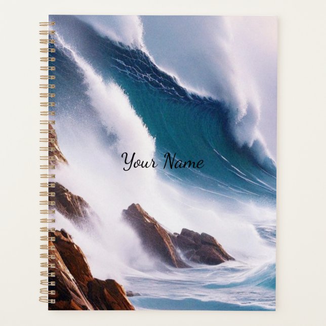 Agenda Pintado de majestuosas olas oceánicas (Anverso)