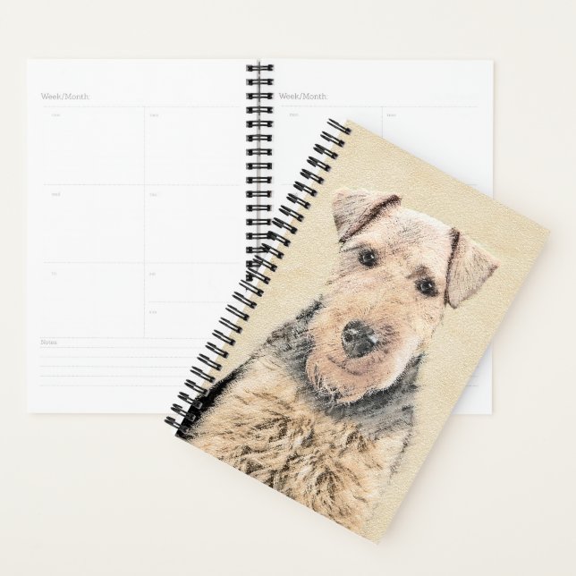 Agenda Pintado de Welsh Terrier - Arte de Perro Original. (Demostración)