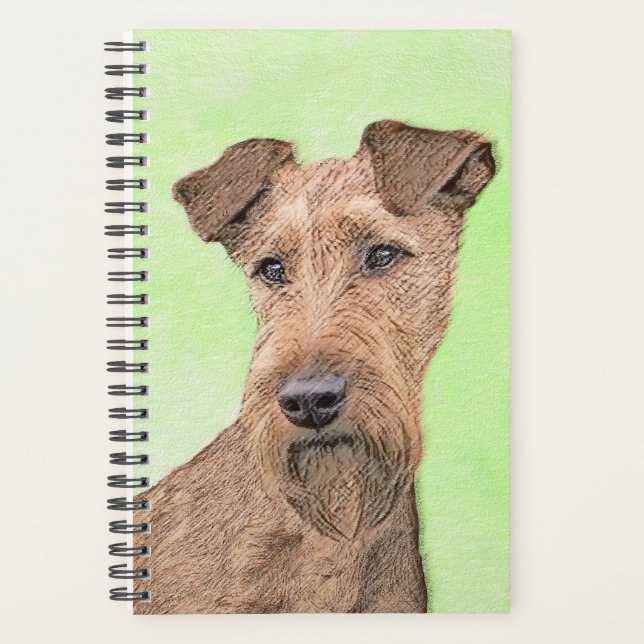Agenda Pintado Terrier Irlandés - Arte de Perro Original. (Anverso)