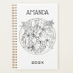 Agenda Pintar la imagen uno mismo un patrón tropical