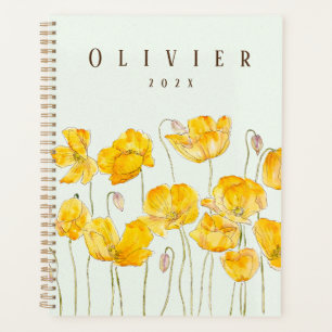 Agenda pintura acuarela amarilla