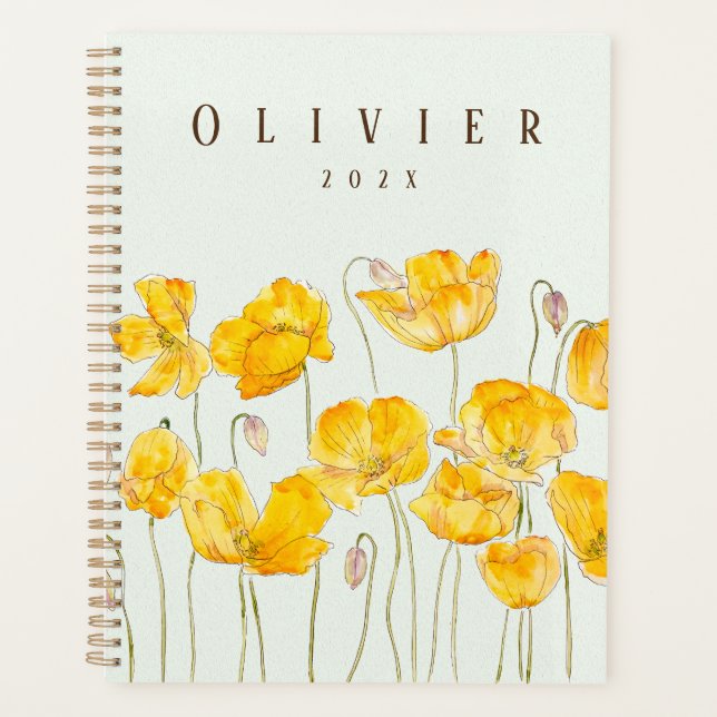 Agenda pintura acuarela amarilla (Anverso)