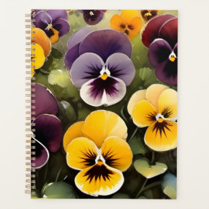 Agenda Pintura acuarela de tonos amarillos y morados