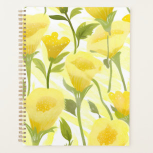 Agenda Pintura Acuarela Floral Amarilla