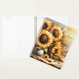 Agenda Pintura al acuarela de girasoles