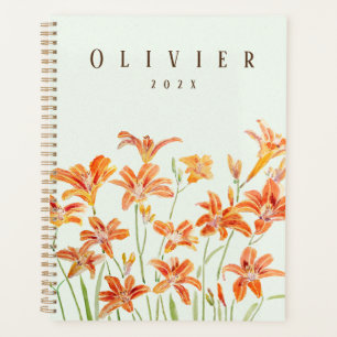 Agenda pintura de acuarela diurna naranja
