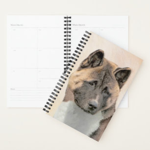 Agenda Pintura de Akita - Arte de Perro Original.