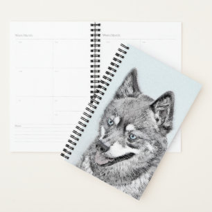 Agenda Pintura de Alaskan Klee Kai - Arte Perro Original.