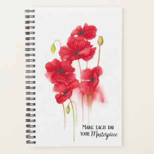 Agenda Pintura de amapola roja con cita