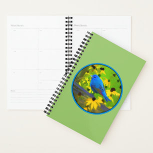 Agenda Pintura de amarre índigo - Arte original de aves