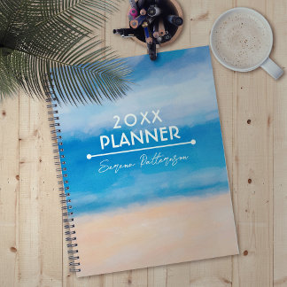 Agenda Pintura de Blue Sky Sandy Beach