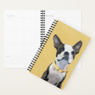 Agenda Pintura de Boston Terrier - Arte de Perro Original