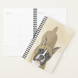 Agenda Pintura De Boxer - Arte De Perro Original Cuto