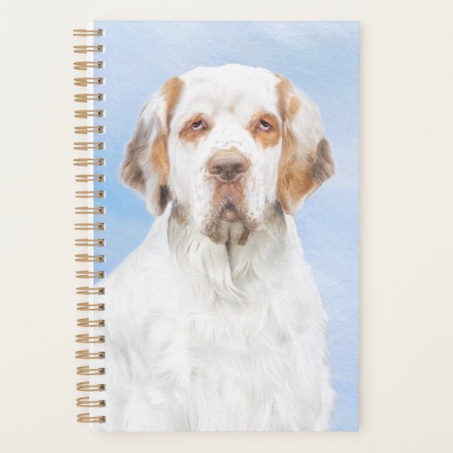 Agenda Pintura de Clumber Spaniel - Arte de Perro Origina (Anverso)