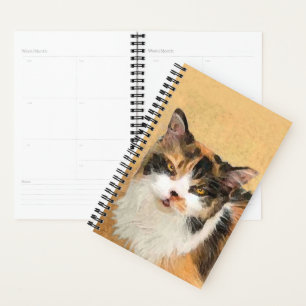 Agenda Pintura de gato calico - Arte de gato original lin