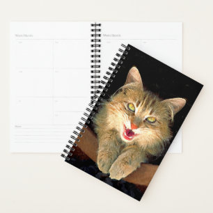 Agenda Pintura de gato loco - Arte de gato original lindo