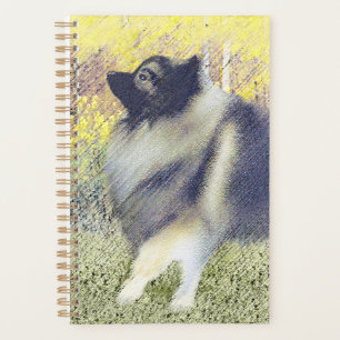 Agenda Pintura de Keeshond Aspen - Arte Perro Original Cu