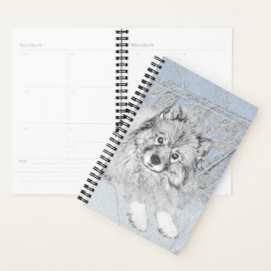 Agenda Pintura de Keeshond Beth - Arte de Perro Original.