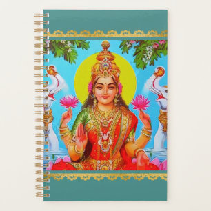 Agenda Pintura de la diosa Lakshmi Elefantes Blancos Diwa
