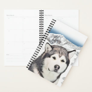 Agenda Pintura de Malamute de Alaska - Arte de Perro Orig