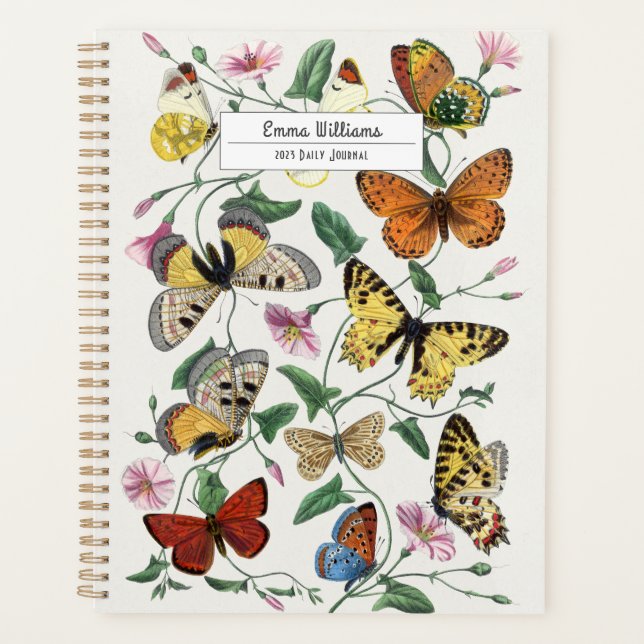 Agenda Pintura de mariposa y polilla vintage (Anverso)