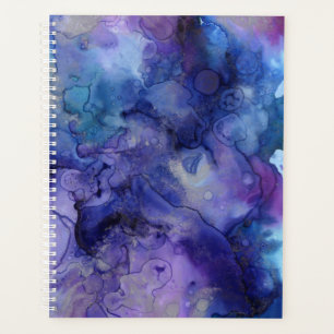 Agenda Pintura de marmol de color azul y morado líquido