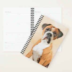 Agenda Pintura De Perro Boxer Sin Recortar Arte Animal Or