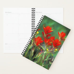 Agenda Pintura de pincel indio - Arte de flores original