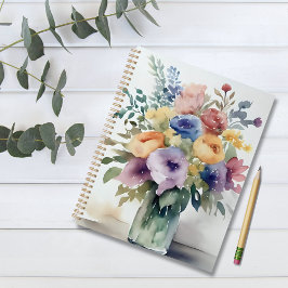Agenda Pintura de ramo floral en acuarela