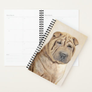 Agenda Pintura de Shar Pei - Arte Perro Original Cuto