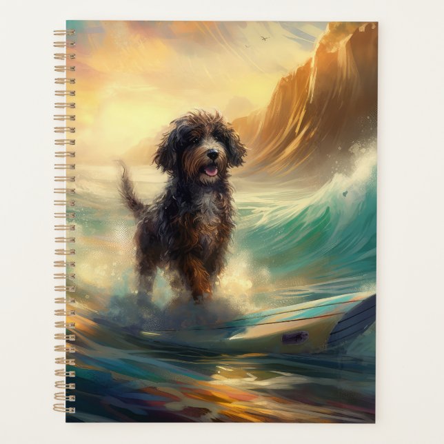 Agenda Pintura de surf de Bernedoodle Beach (Anverso)