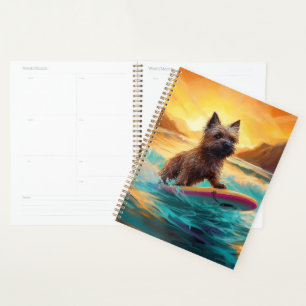 Agenda Pintura de surf en la playa de Cairn Terrier