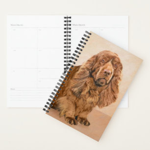 Agenda Pintura de Sussex Spaniel - Arte Perro Original Cu