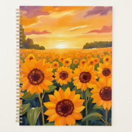 Agenda Pintura del paisaje del atardecer del campo de gir