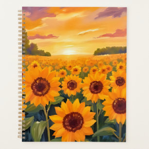 Agenda Pintura del paisaje del atardecer del campo de gir
