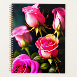 Agenda Pintura digital de rosas rosadas 48345