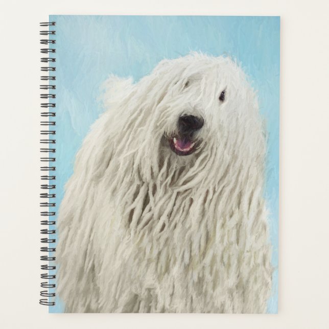 Agenda Pintura Komondor - Arte Perro Original Cuto (Anverso)