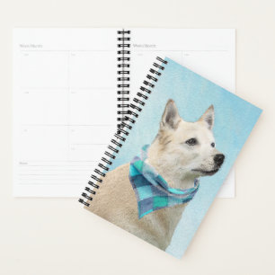 Agenda Pintura noruega de Buhund - Arte original de perro