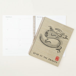 Agenda Pintura original 2 Dragon Año 2024 Monograma LP