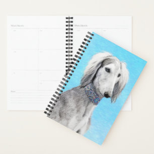 Agenda Pintura Saluki (plateada) - Arte Perro Original.