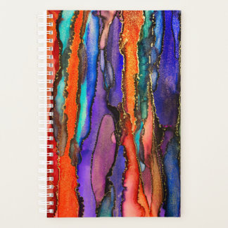 Agenda Pintura salvaje de tinta de alcohol para atardecer