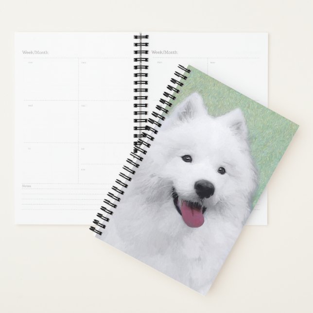 Agenda Pintura Samoyed - Arte Perro Original Cuto (Demostración)