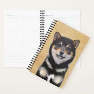 Agenda Pintura Shiba Inu (Negro y Tan) - Arte de perro